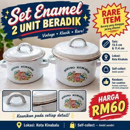 Set enamel 2 unit beradik Morino kumasan