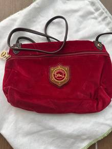 Red Longchamp mini sling bag