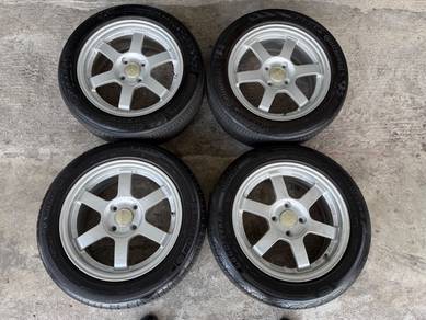 Rim te37 silver spec axia bezza myvi blm 15 inch