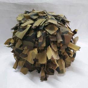Antique Vintage Kevlar Helmet with Camo netting
