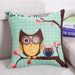 Green owl pillow cushion kusyen bantal sarung