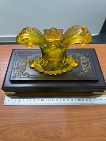 Premium Amber Crystal Yuan Bao Wealth Ornament