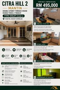 2-storey Terraced House For Sale in Mantin,NSN