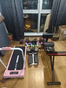 treadmill, dumbbells,stepper,weight,bench set