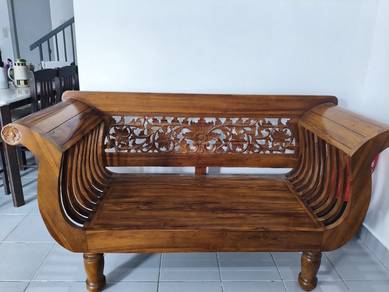 Kerusi Kayu Jati 2 Seaters