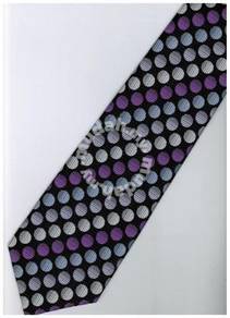 EPP14 Purple Black White Ball Striped Neck Tie