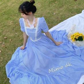 Blue vintage princess prom dinner dress RBP1533