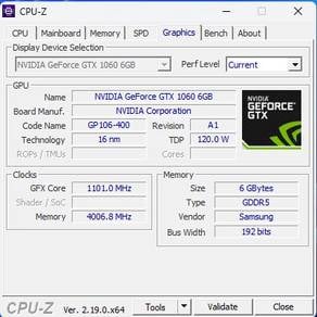 NVIDIA GTX 1060 6GB GDDR5 (Used)