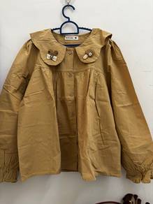 Karyna Brown Cute Collar Blouse | Free Size