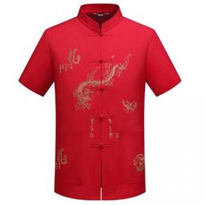 Men Cheongsam Short Sleeve Shirt - NEW