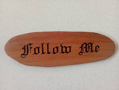 ANTIQUE WOODEN WALL Plaque FOLLOW ME