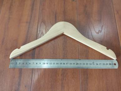 10 Btg Hanger Kayu Budak Baru ( Belum Pasang Hook