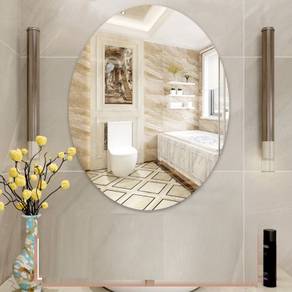 Oval Mirror Round Cermin Tandas Toilet Bathroom