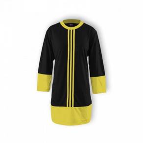 T-shirt Muslimah Front Stripes Enzo Code8022 Black
