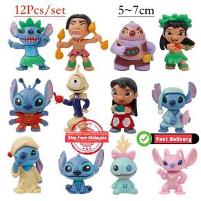 Anime Stitch Lilo Figures 12Pcs/set Q Version Cake