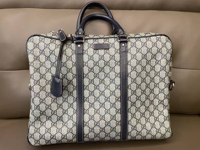Gucci Canvas Laptop Briefcase Black Document Bag