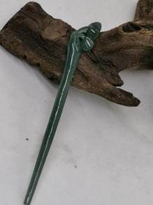 Pin Rambut Giok Jadeite Ais Hijau