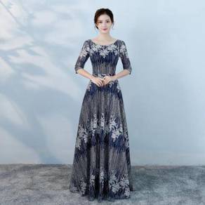 Blue glitter evening prom dress gown RBP0521