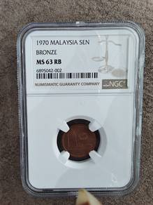 Malaysia 1 sen 1970 Graded PNG