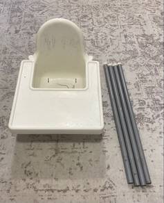 White Plastic High Chair with Metal Legs
