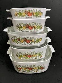 Vintage Corningware Spice Of Life 5 Pc Set 1970s