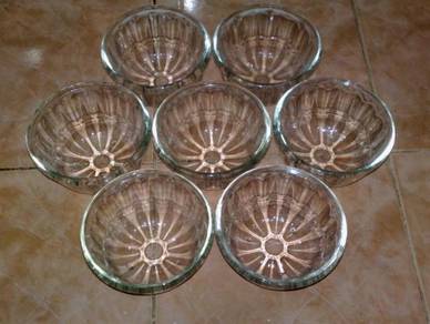 Mangkuk vintage Pyrex pudding wavy bowl 7