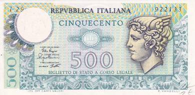 Italy 500 Lire 1979 - Pick P 94  AU