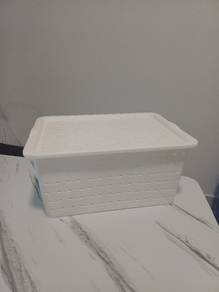 White plastic storage box
