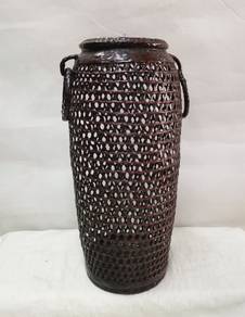 Vintage Wrapped Cane Vase