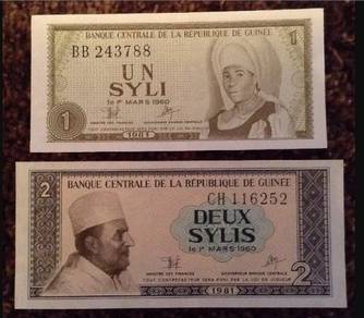 Guinea 1 + 2 Sylis 1981 - Pick P20 P21   unc