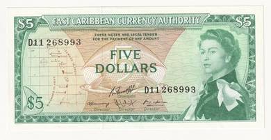 East Caribbean States 5 Dollars 1965 -  P14h unc