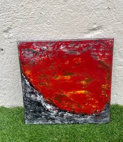 YE54AJ Seni Lukisan 30x30cm Oil Painting On Canvas
