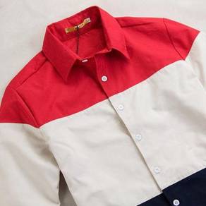 A0516 KEMEJA RED CREAM BLUE LONG SLEEVE SHiRT 🔥