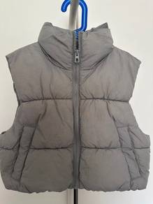 Teen cropped puffer gilet