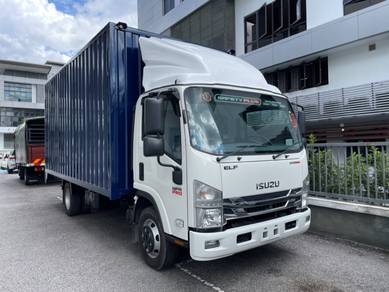 LORI BARU ISUZU NPR 17kaki boxvan bonded BDM7500kg