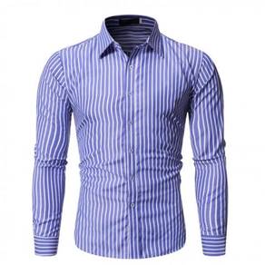 0553 Blue Striped Formal Casual Long-Sleeved Shirt