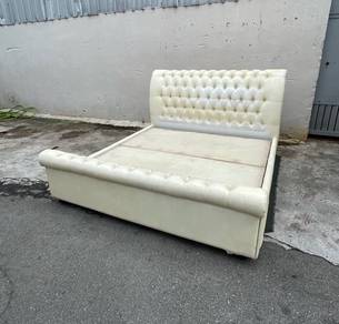 YD44B Katil King Divan Bed Frame PU Creamy * ASIS