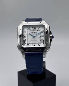 Custom Seiko Mod 38mm White Guilloche Santos