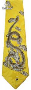 Royal Dragon Animal YELLOW Fancy Cartoon Neck Tie