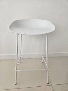 Plastic Metal Leg Stool White