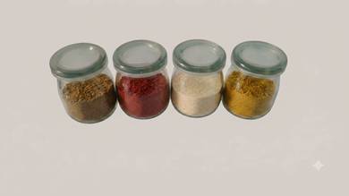 Seasoning Powder Glass Bottle | 4 Piece Set
