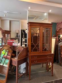 Authentic ANTIQUE EDWARDIAN inlaid mahogany GLAS