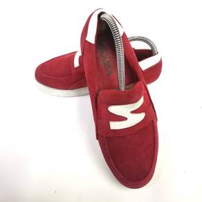 Prada Red Suede Leather Slip On Sneaker