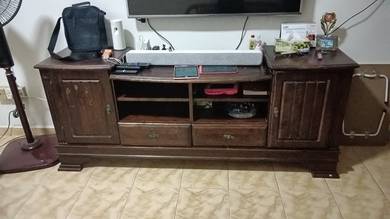 almari tv kayu jati