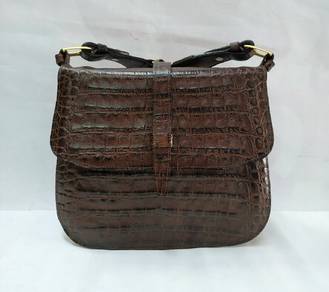 Drury Lane Crocodile Pattern Leather Sling Bag