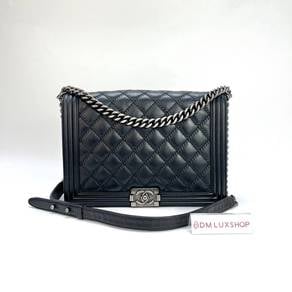 Preloved Chanel Large Boy Handbag GHW