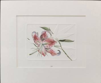 Botanical Embossing Print – Lily ✨🌸