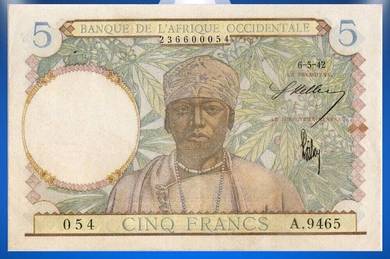 French West Africa 5 francs (06.5.42) - Pick P25