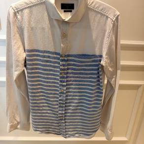 *White & Blue Padini Long Sleeve Shirt*
