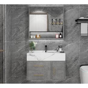 60cm GREY Toilet Cabinet with Smart LED Anti Fog